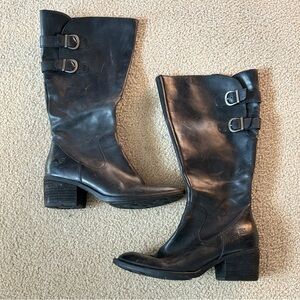Born Black Leather Women's Boots